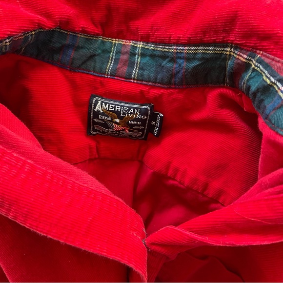 Red Corduroy Dress Women’s Small Button Belt Country Preppy Academia Teacher - Picture 9 of 9